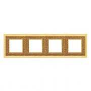 Рамка на 4 поста, гор/верт, цвет real gold