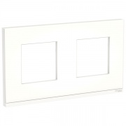 Рамка Unica Pure 2 поста горизонтальная, матовое стекло/белый