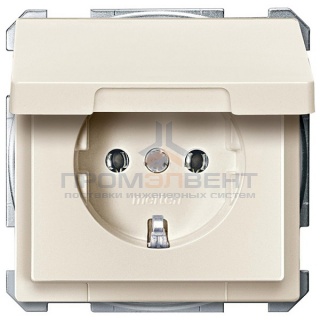 Розетка c/з с крышкой Merten System M Бежевый