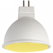 Ecola MR16   LED color  7,0W  220V GU5.3 Yellow Желтый матовое стекло (композит) 47х50