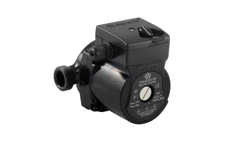 Насос циркуляционный Aquario AC 204-130 - 0,06 кВт (однофазный, Ду20, Hmax 4 м, Qmax 2,4 м³/ч)