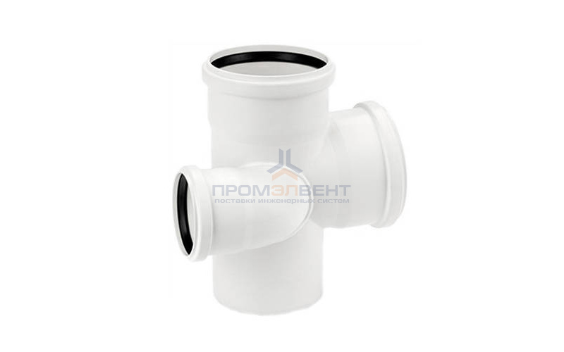 Крестовина с уменьшенным проходом слева REHAU RAUPIANO PLUS - 90 x 75 (для внутренней канализации)