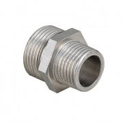 Ниппель латунный резьбовой переходной STOUT - 1/2" x 1/4" (никелированный)