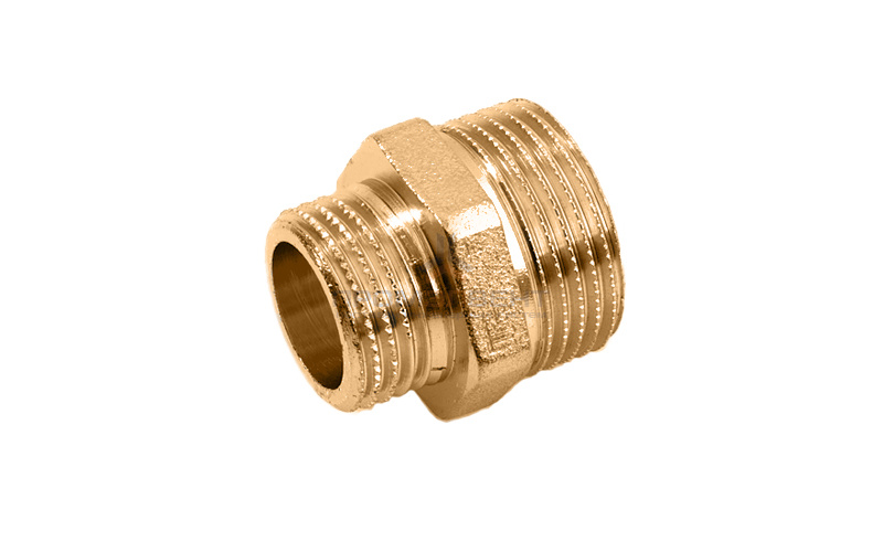 Ниппель латунный резьбовой переходной STOUT - 1/4