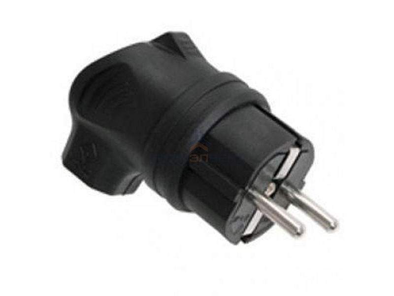 Вилка каучуковая угловая ИЭК 2P+E 16А 250В IP44