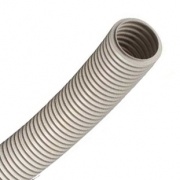 Труба ПВХ гибкая гофр. д.32мм, тяжёлая без протяжки, цвет серый [бухта 25м]