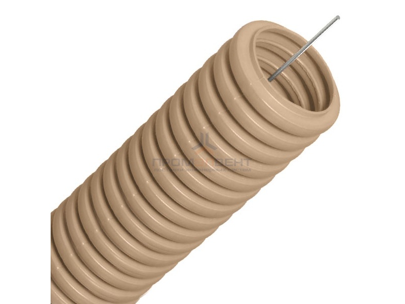 Труба гофрированная ПВХ д16 под дерево (сосна) с протяжкой (бухта 25м)