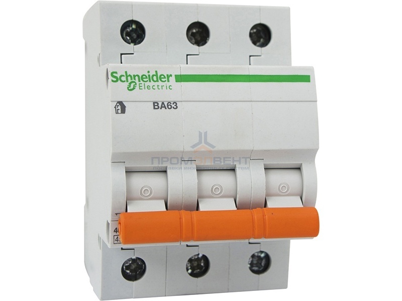 Автоматический выключатель Schneider Electric ВА63 3п 63A C 4,5 кА (автомат)